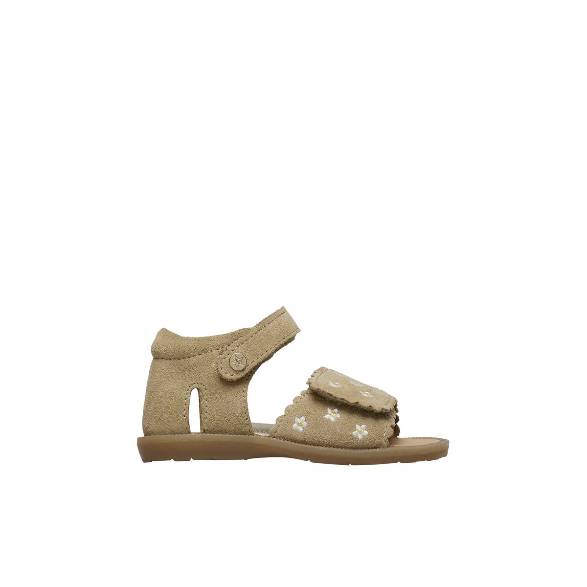 Sandales en suède avec imprimé marguerites MAYA EMBR beige, NATURINO