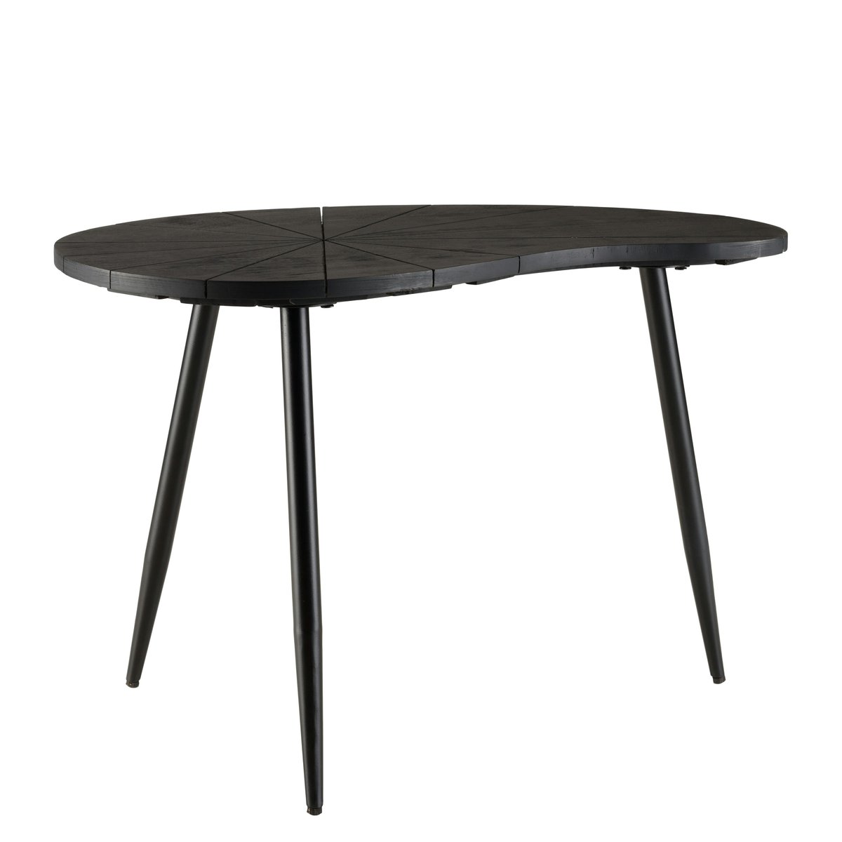 Bout de canapé ovale manguier dessiné noir mat ZALA noir, PIER IMPORT
