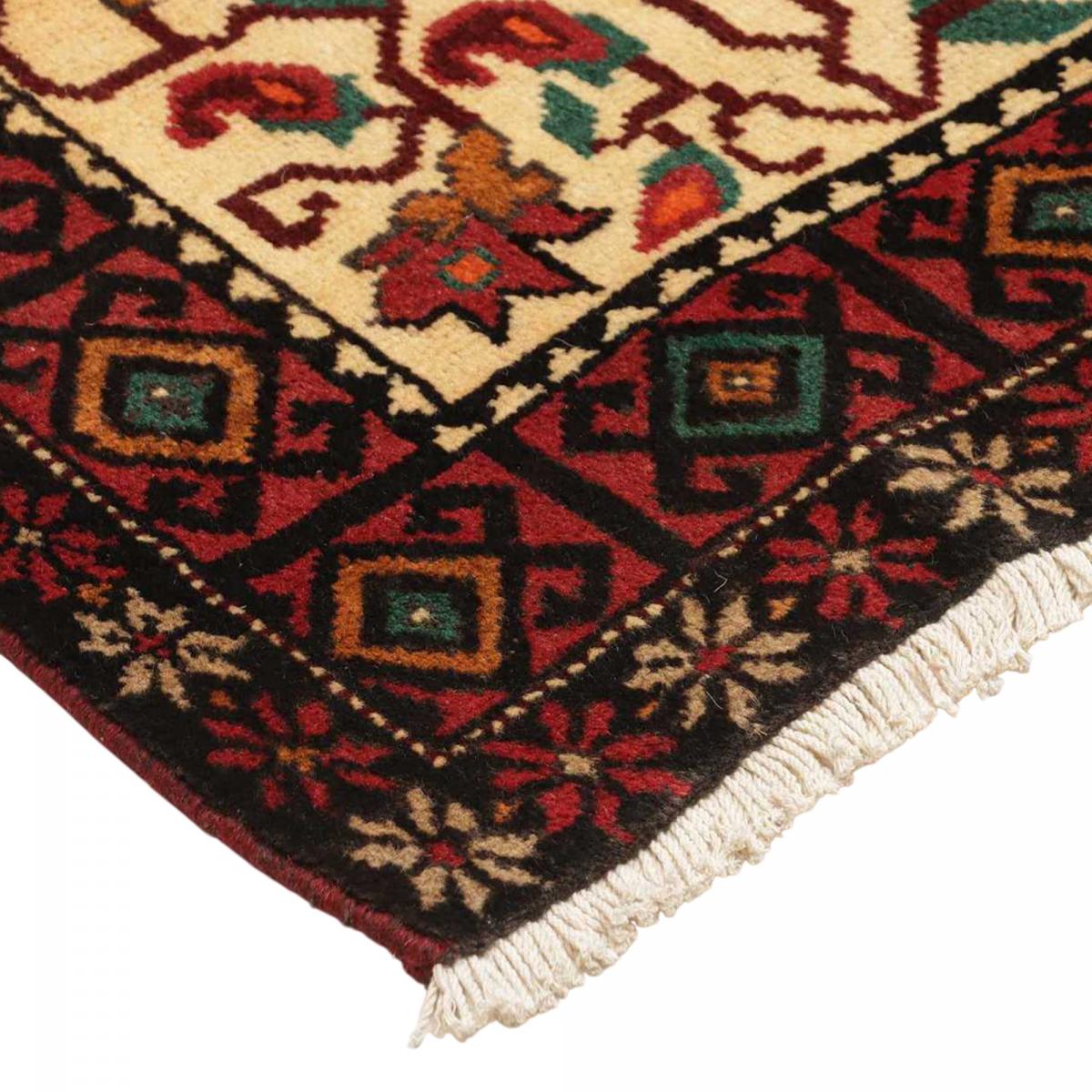 Tapis d'orient, motif oriental artisanal, noué main, BALUTSCH 4 multicolore, beige, bordeaux, UN AMOUR DE TAPIS