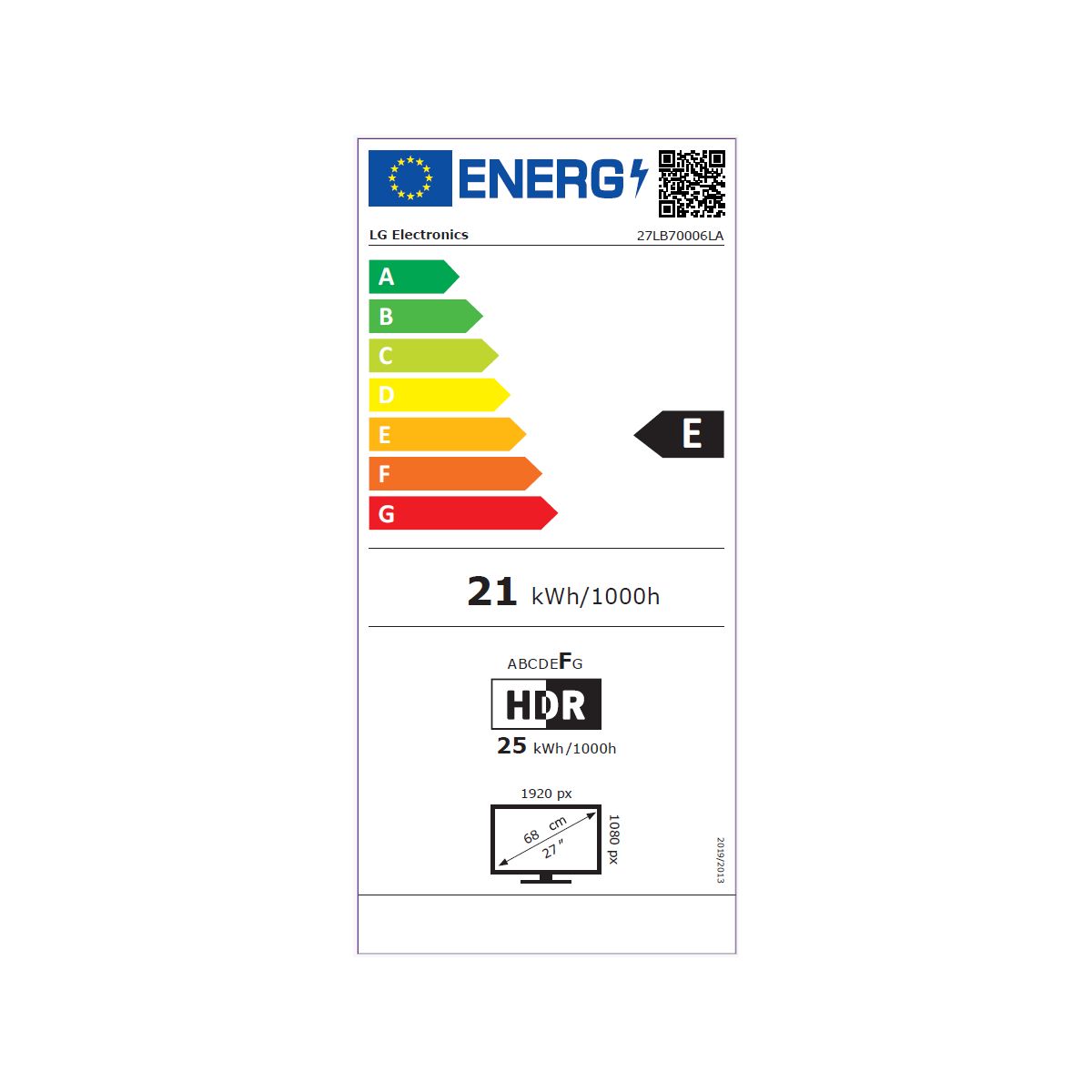 TV LED 27LB70006LA (2026) 27" (69 cm) noir, LG