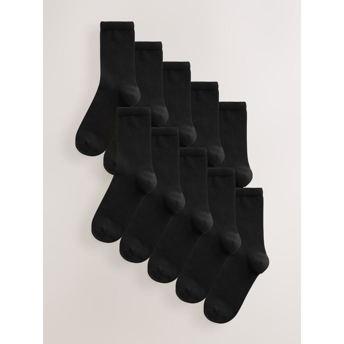 Socquettes basiques, lot de 10 noir, NEXT