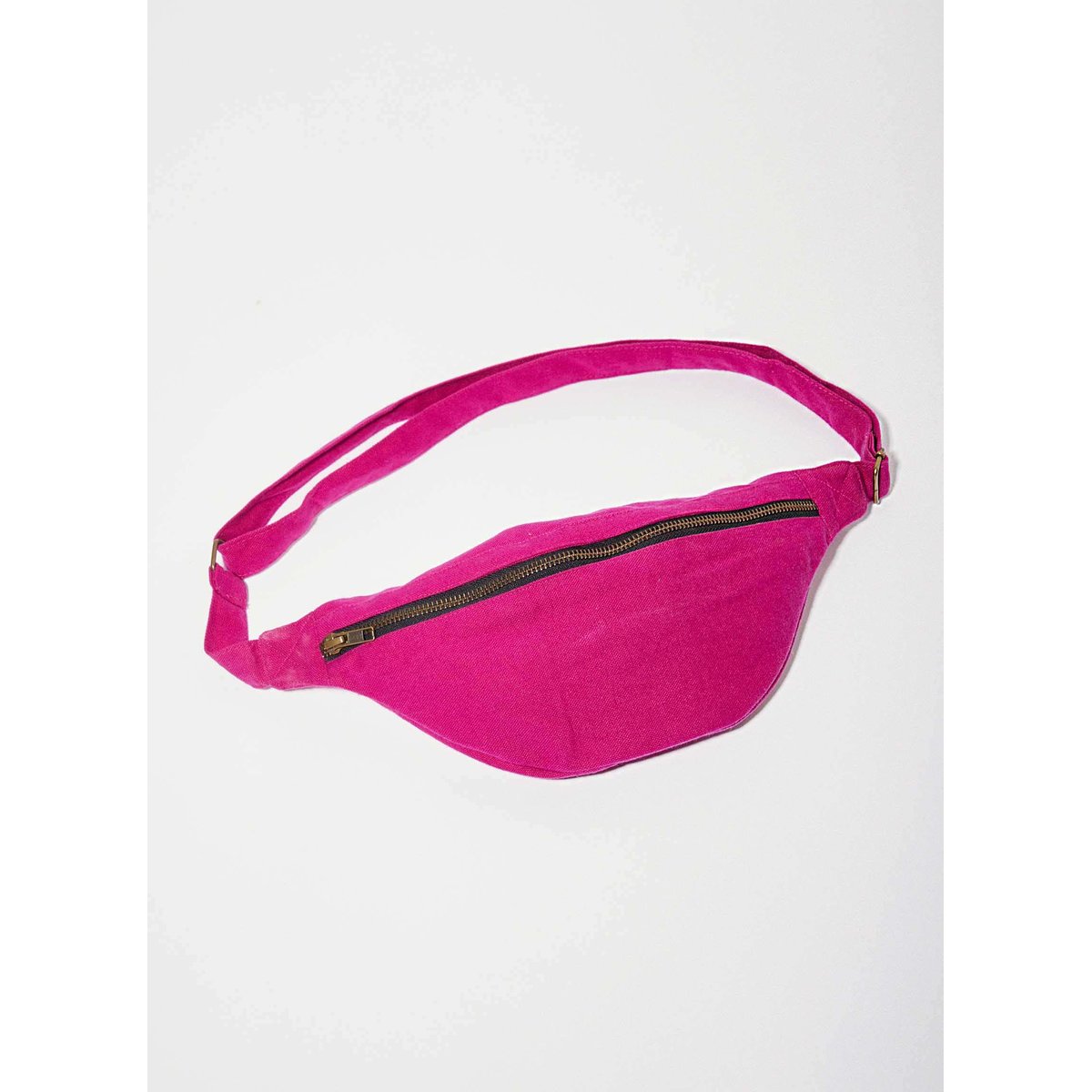 Sac bandoulière banane en coton épais MUNDAL rose fushia, LA FIANCÉE