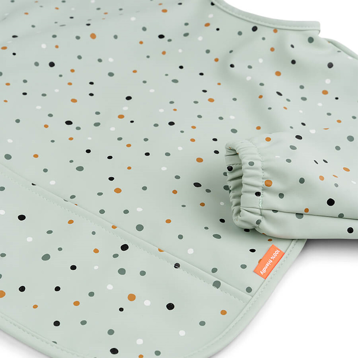 Bavoir manches longues avec poche vert, DONE BY DEER