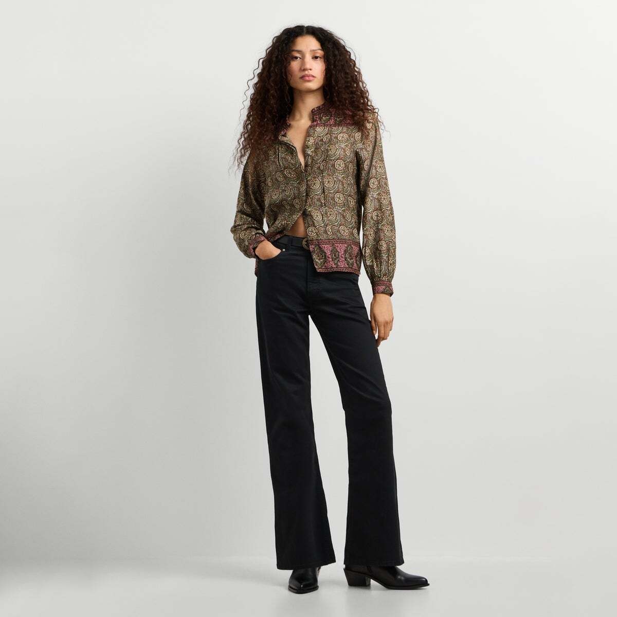 Blouse Fluide À Imprimé Ornemental vert kaki, PEPE JEANS