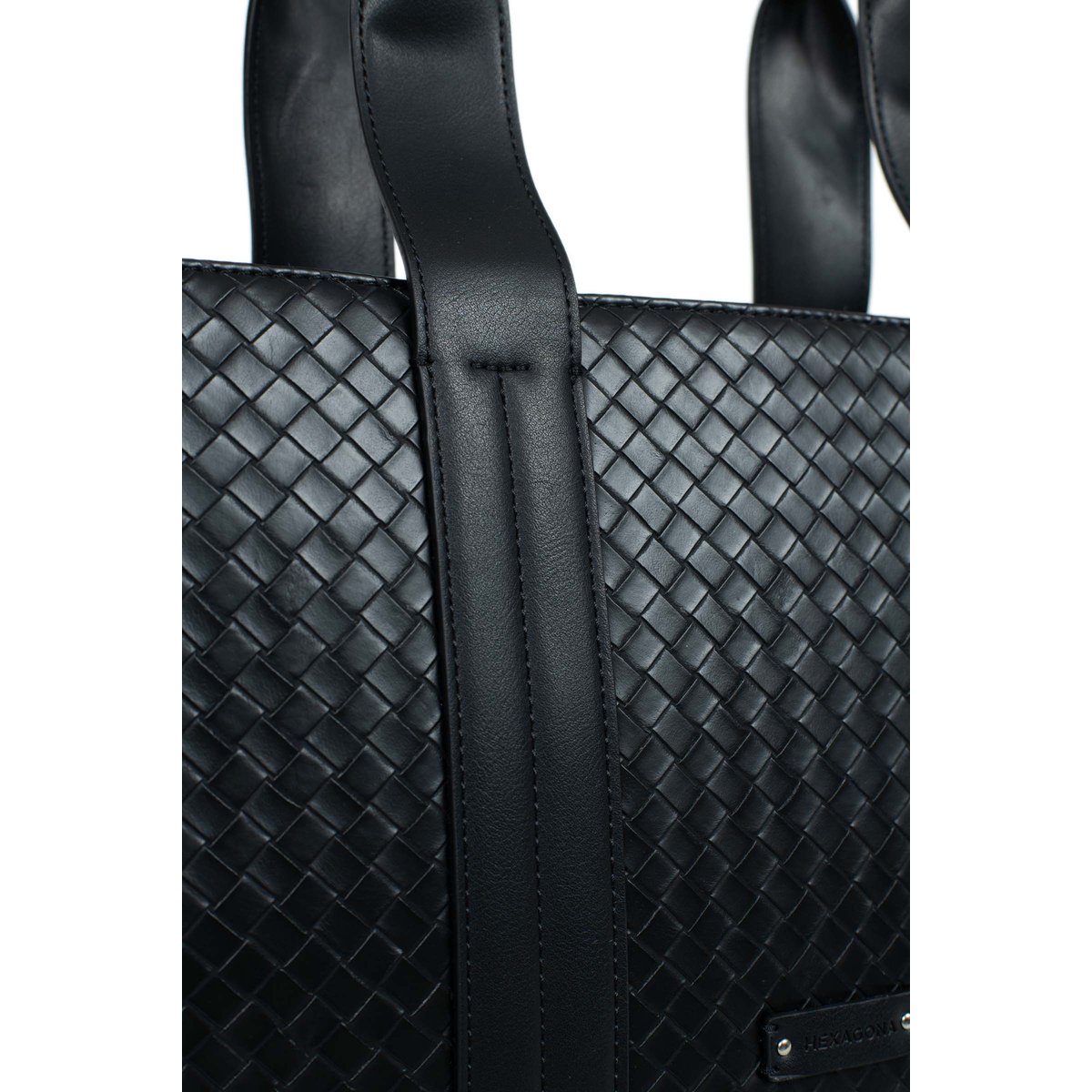 Sac porté épaule 2 anses NILA noir, HEXAGONA