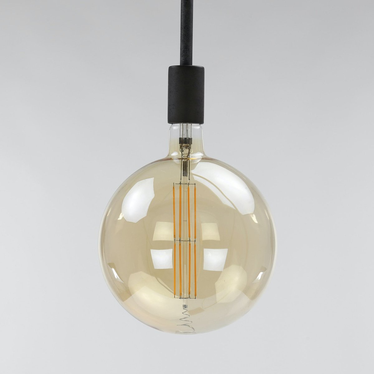 Ampoule globe 20 cm ambré LED filament lumière chaude (E27) transparent, PIER IMPORT