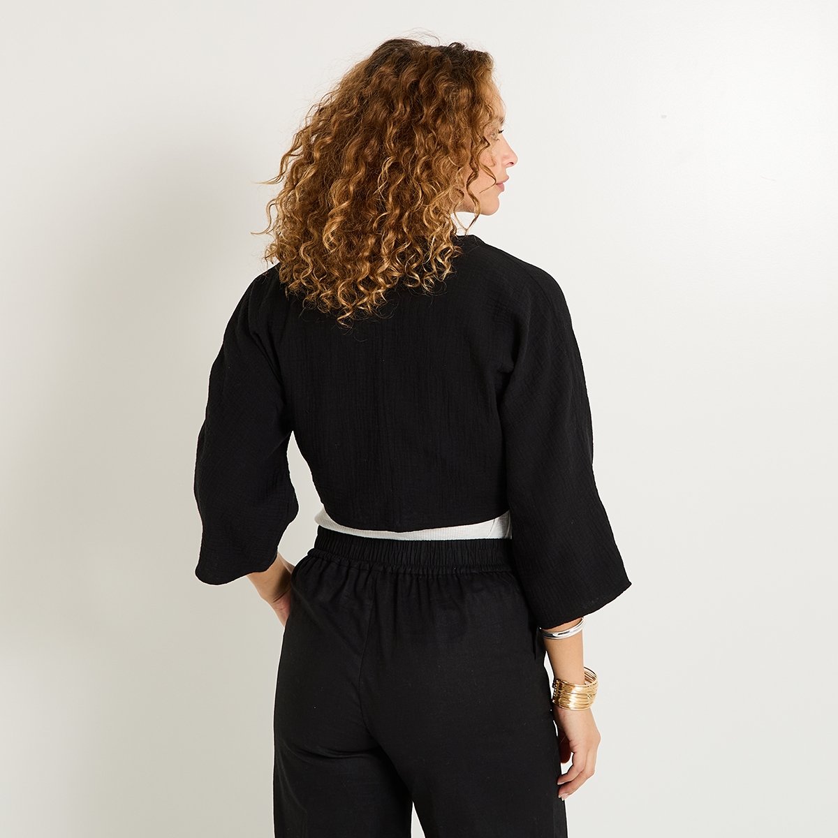 Chemise à nouer noir, GRAIN DE MALICE