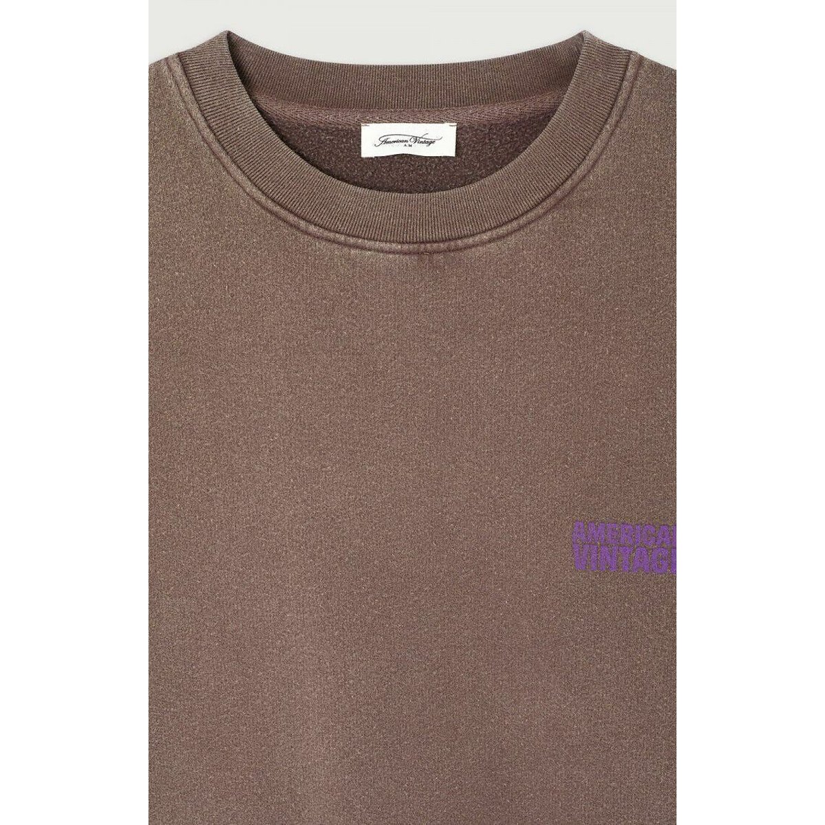 Sweat col rond manches longues, PLIZZY chataigne, AMERICAN VINTAGE