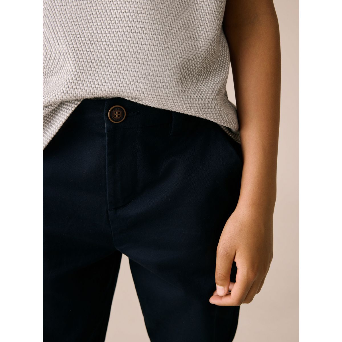 Pantalon chino haut de gamme bleu marine, NEXT