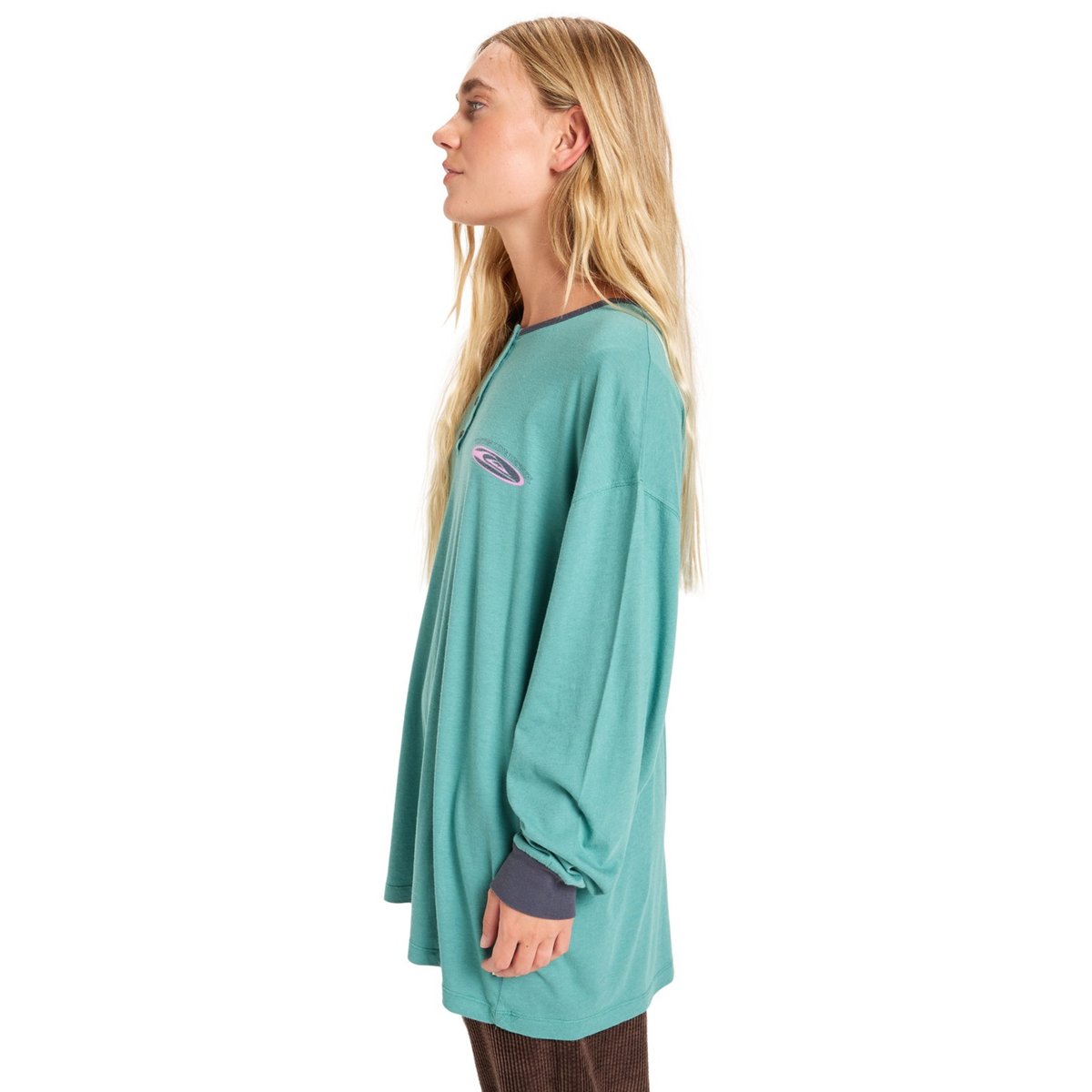 Body à manches longues HENLEY vert deep sea, QUIKSILVER
