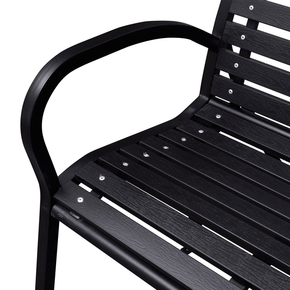 Banc de jardin au style industriel noir, HOME MAISON