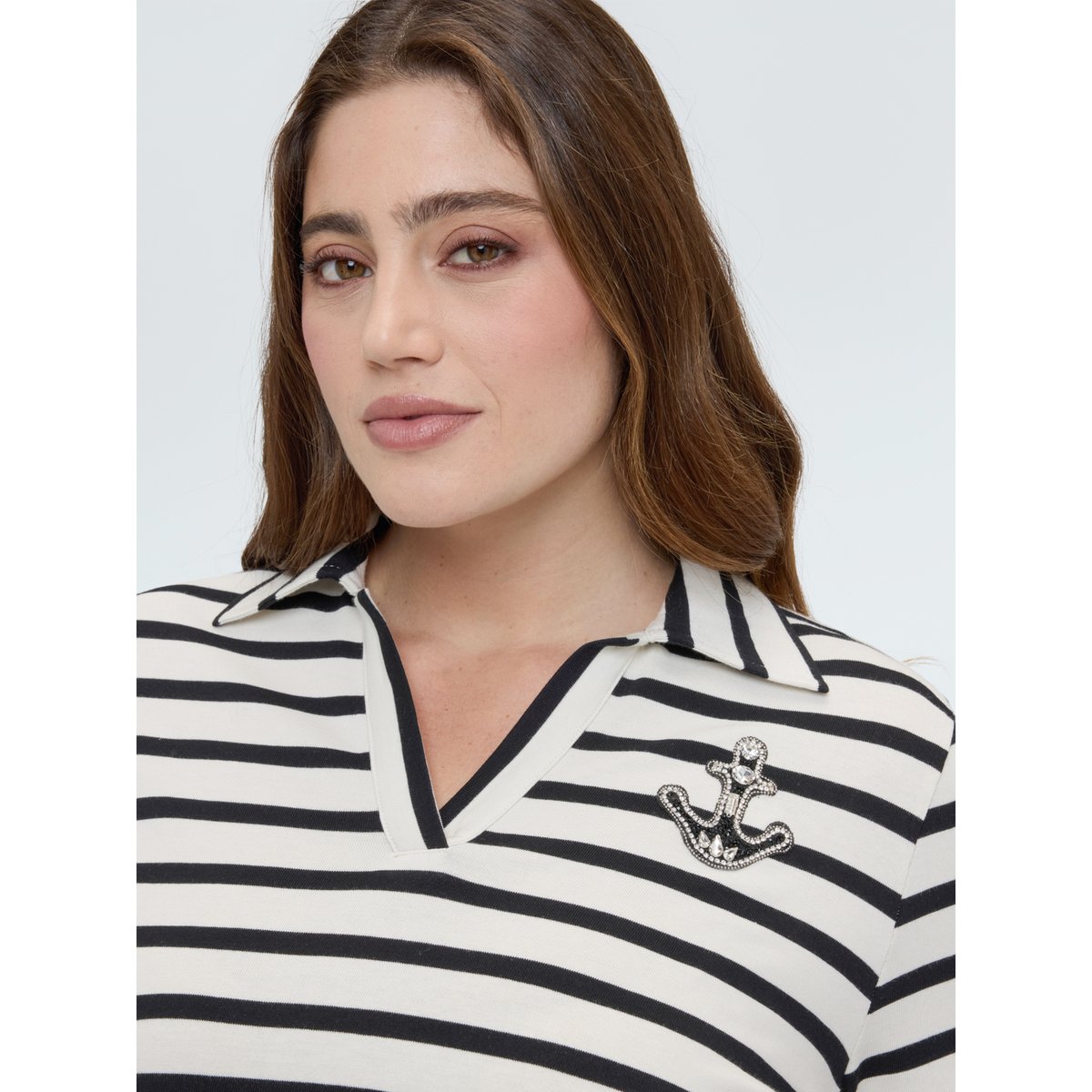 T-shirt style marinière blanc, FIORELLA RUBINO