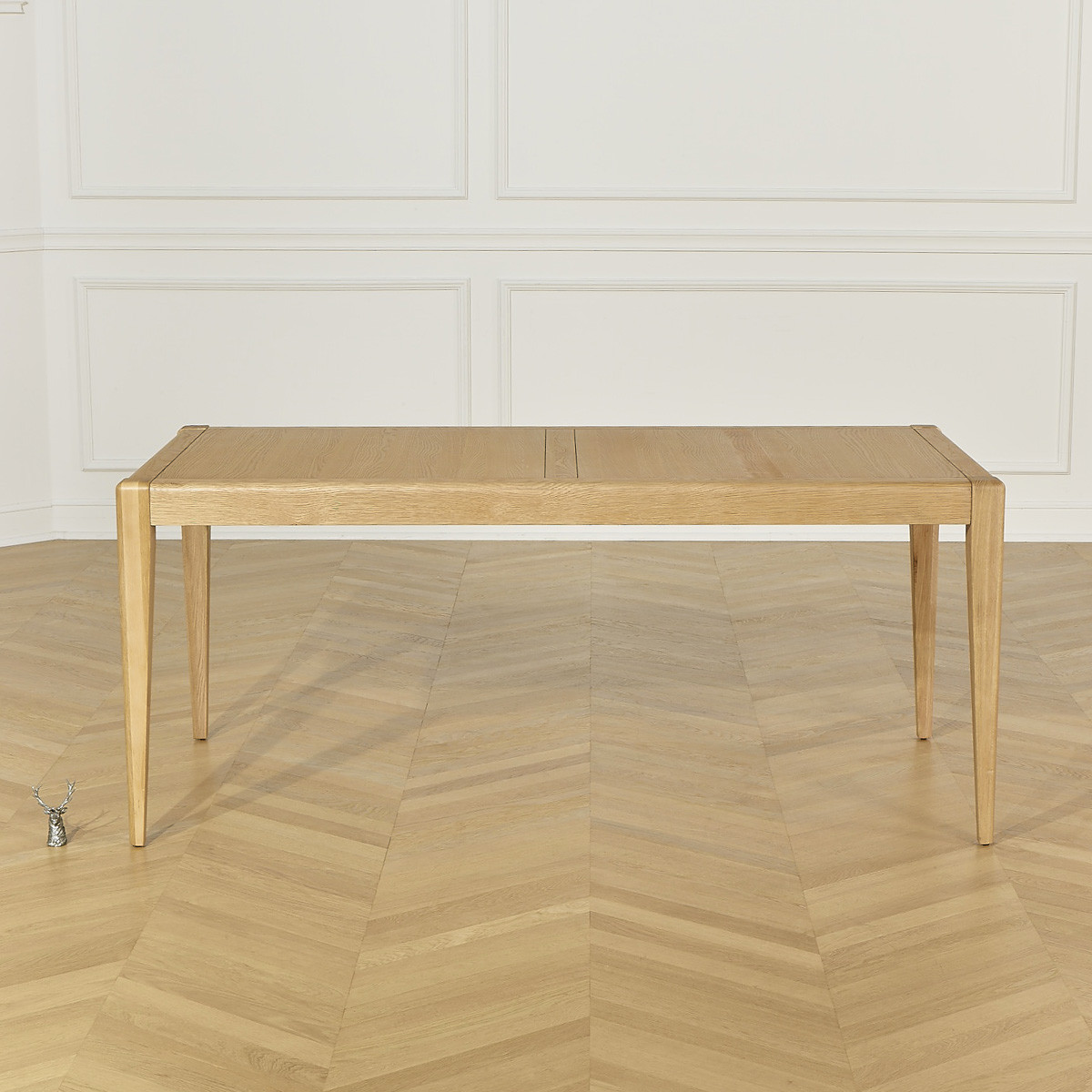 Table à manger en chêne aux angles arrondis, 8 couverts en chêne, 180 x 90 cm TENNESSEE beige, ROBIN DES BOIS