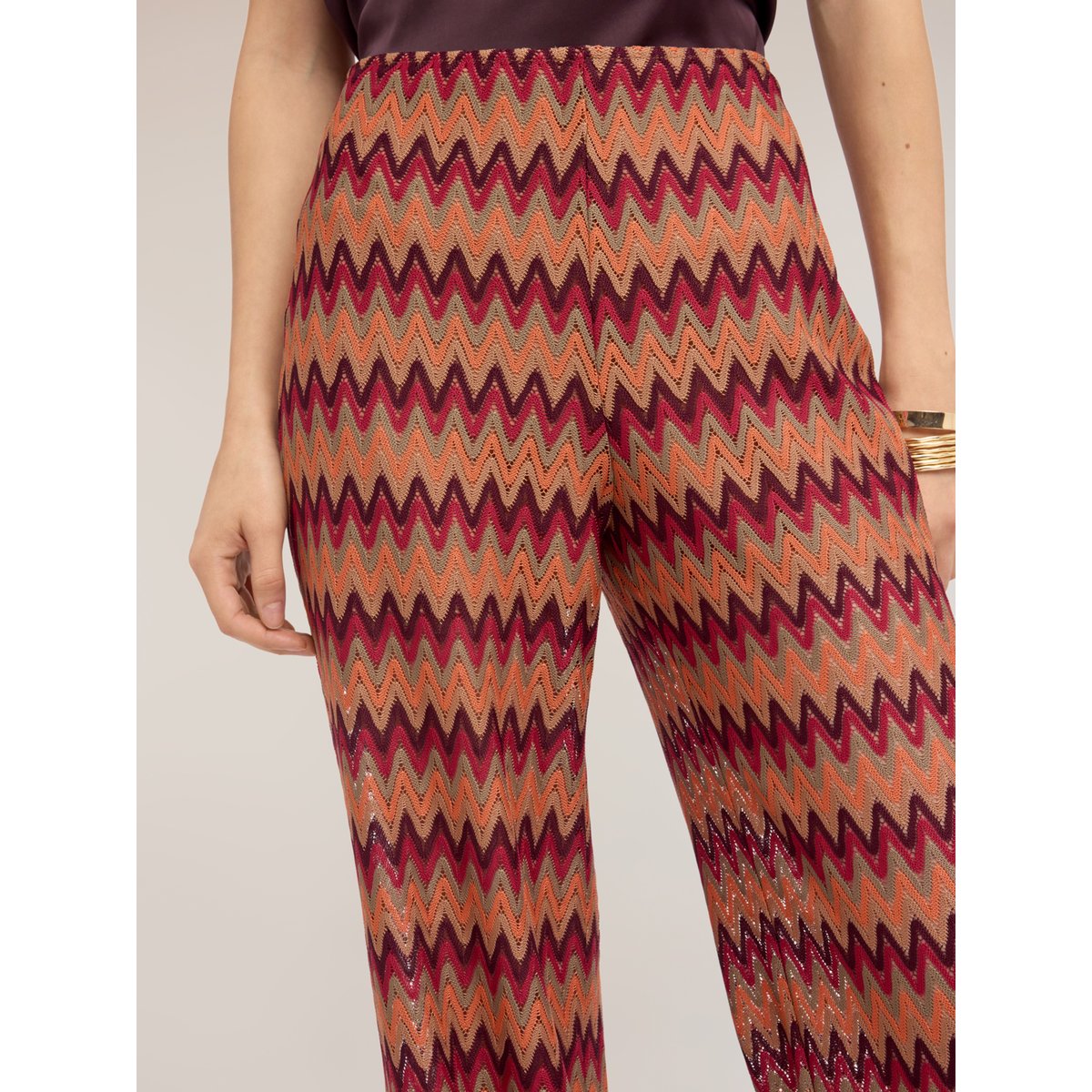 Pantalon palazzo chevron orange soleil, MOTIVI