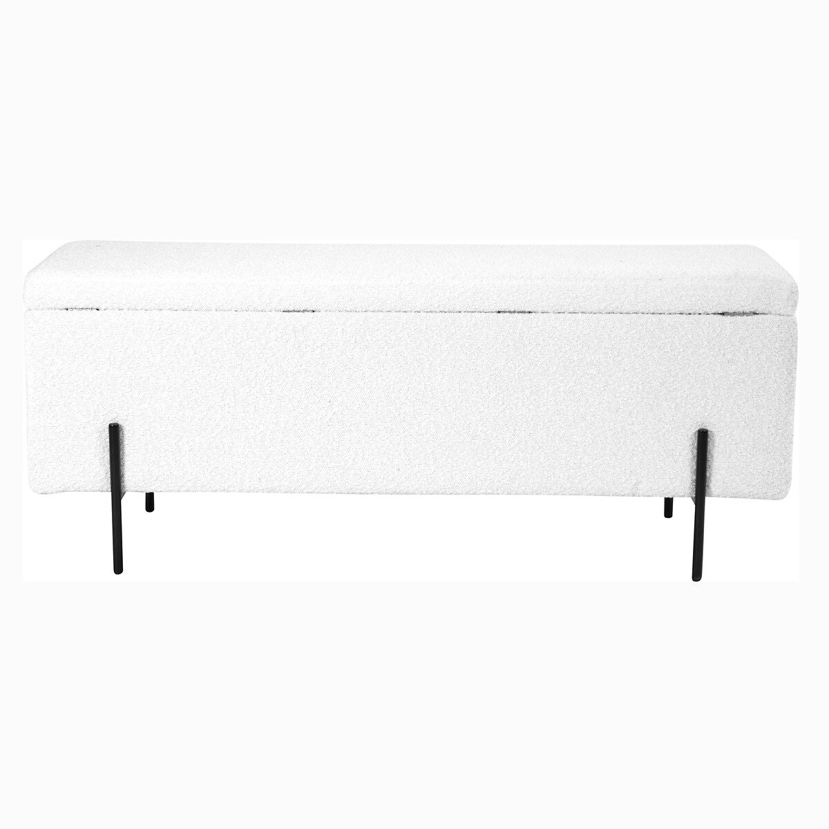 Bouclé Storage Bench white, SO'HOME