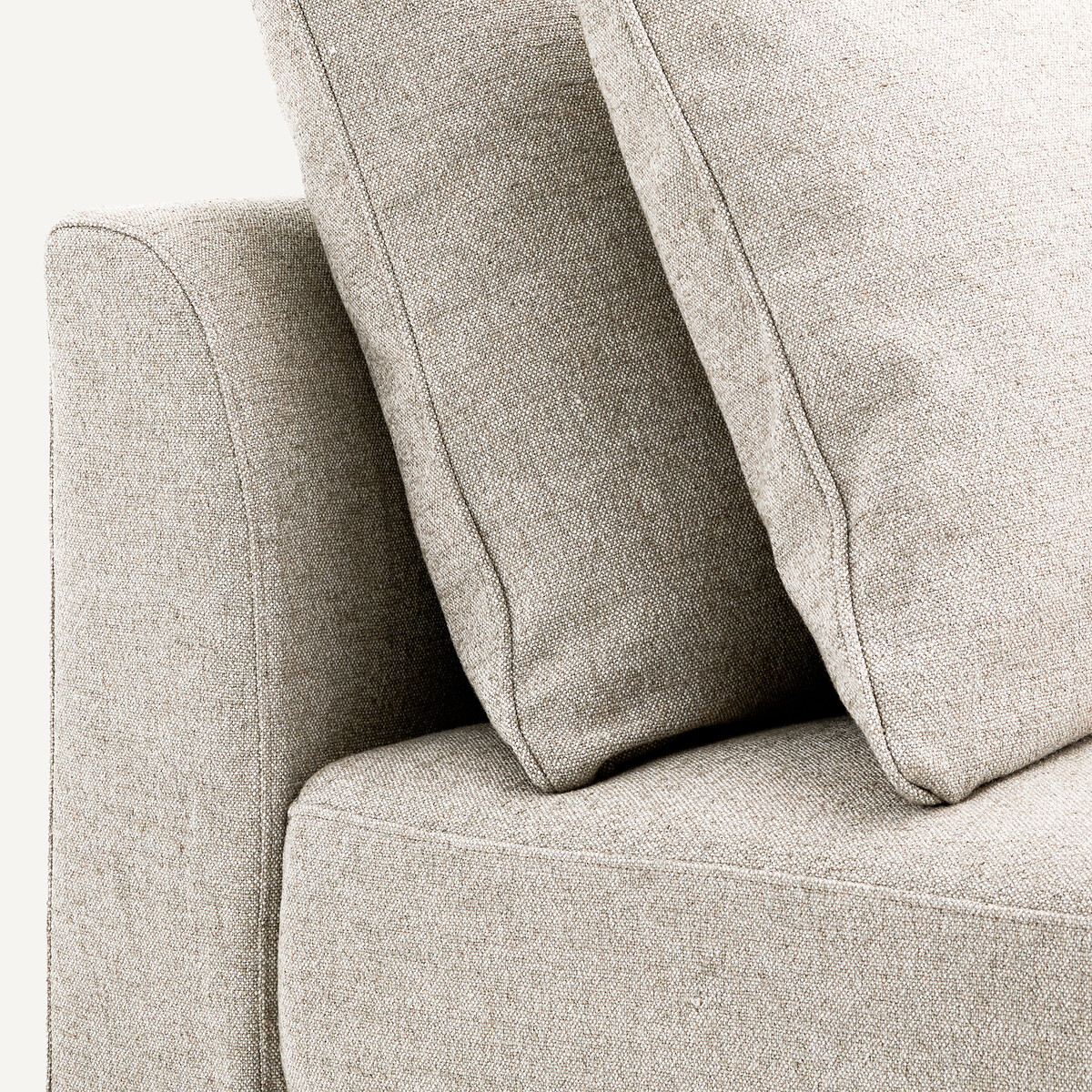 Canapé d'angle modulable en texturé viscose et lin, TIBERIO naturel, AM.PM