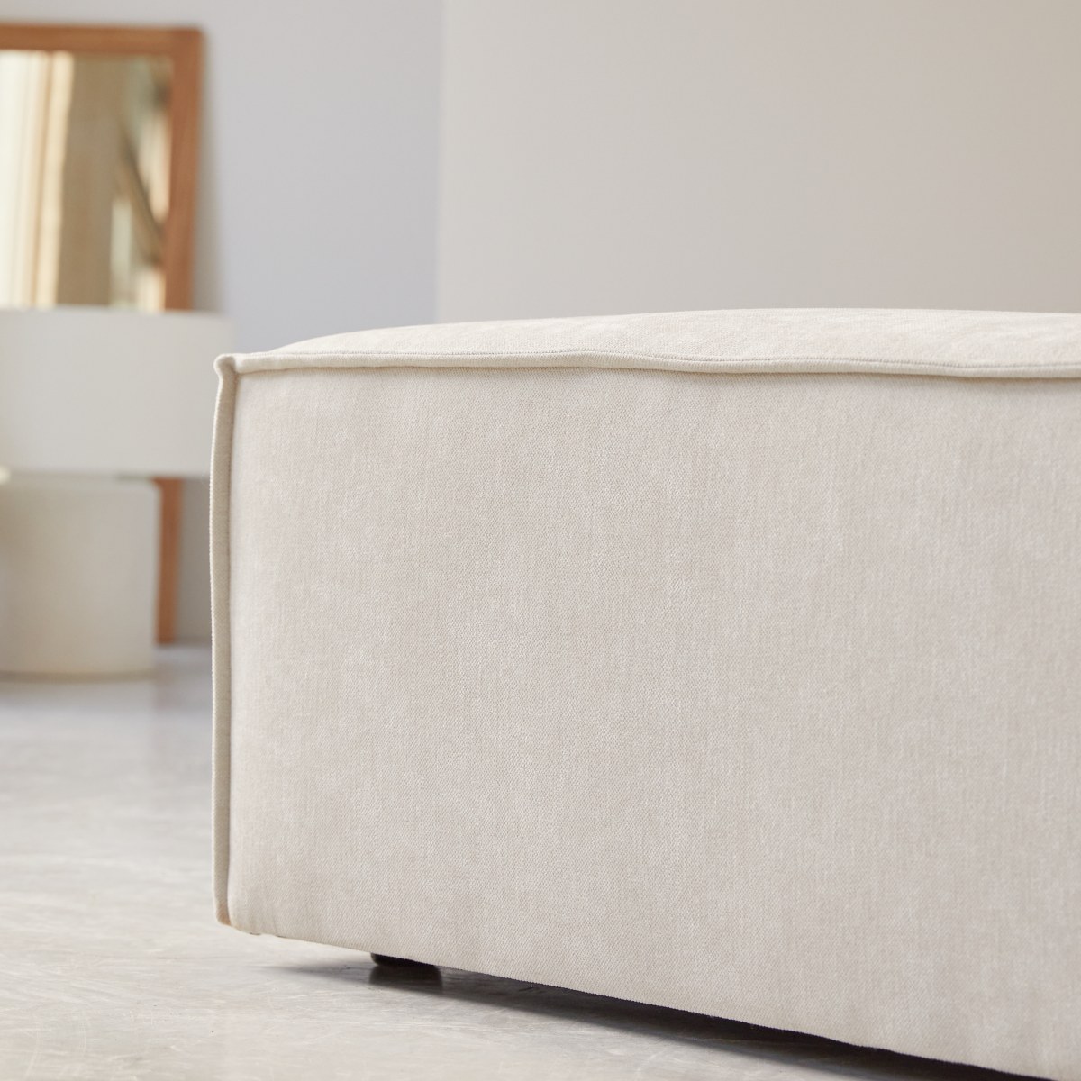 Repose-pied en Tissu, DARIO beige, TIKAMOON