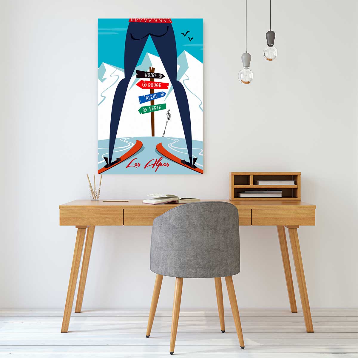 Tableau retro piste noire…ou verte! tableau alu dibond, HEXOA