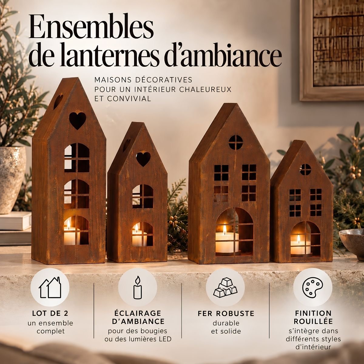Lanterne brun, MICA DECORATIONS