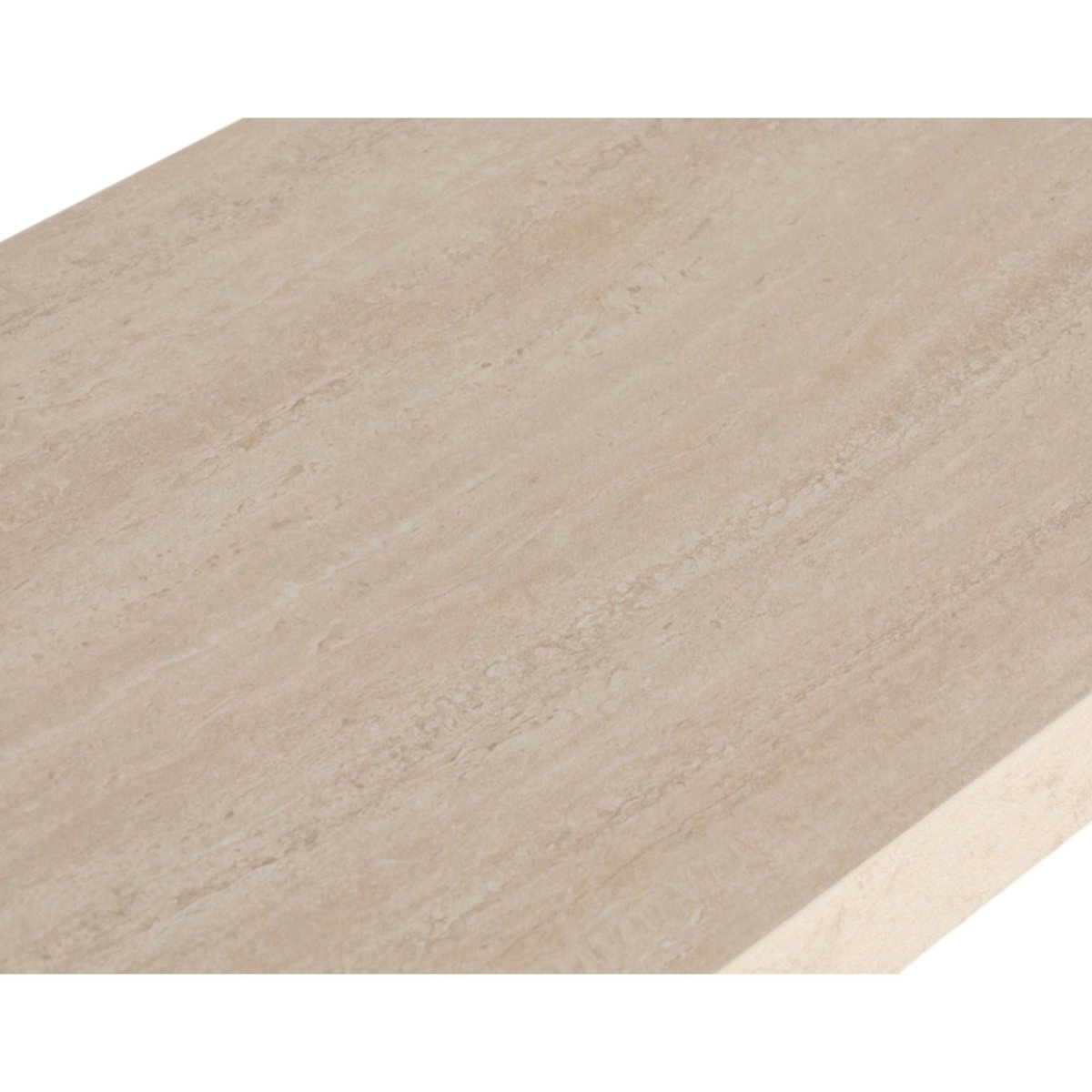 Console d'entrée en bois avec plateau effet travertin TREVI bois naturel, PIER IMPORT
