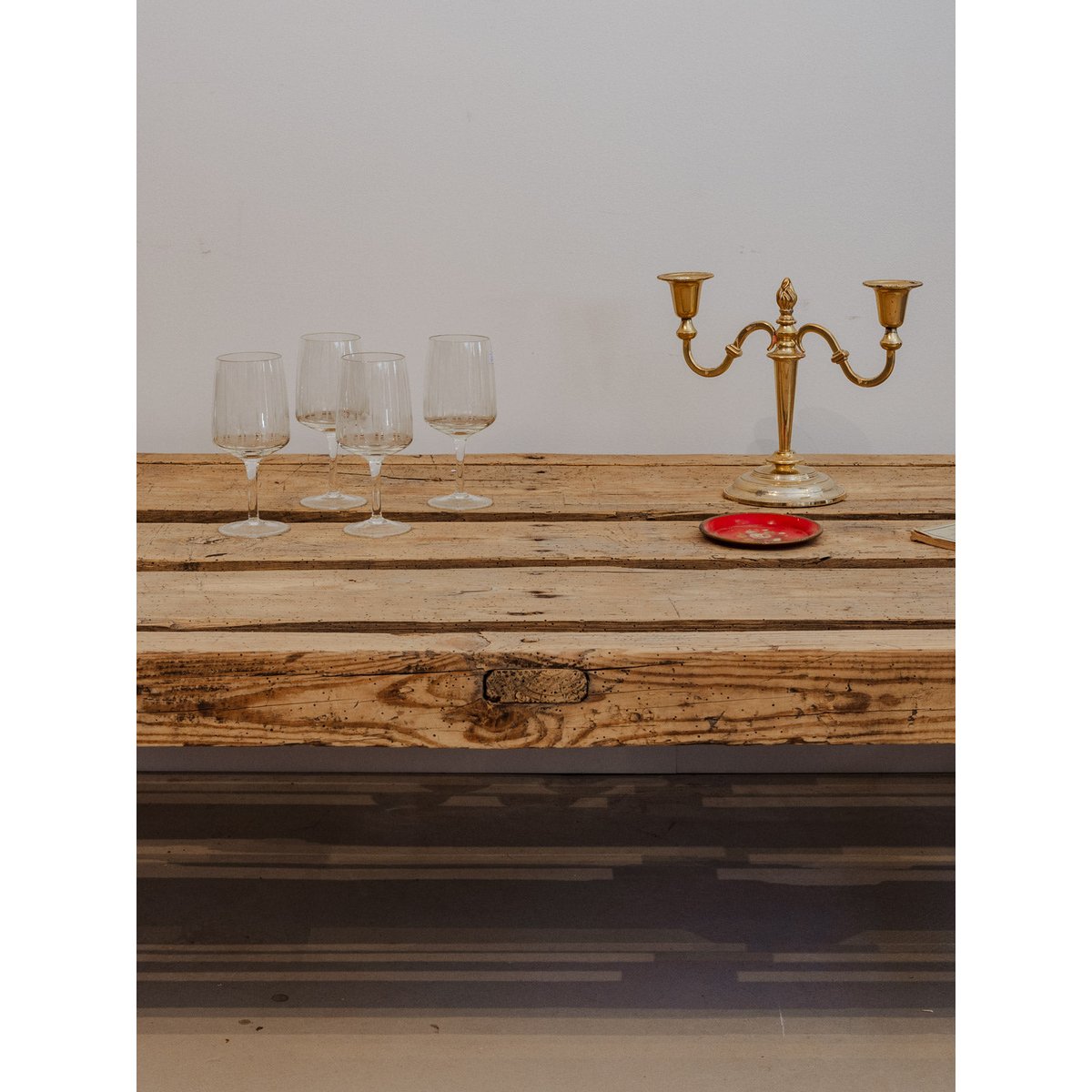 Table basse de ferme en bois Léonie N°881 - Bon état bois clair, DEBONGOUT