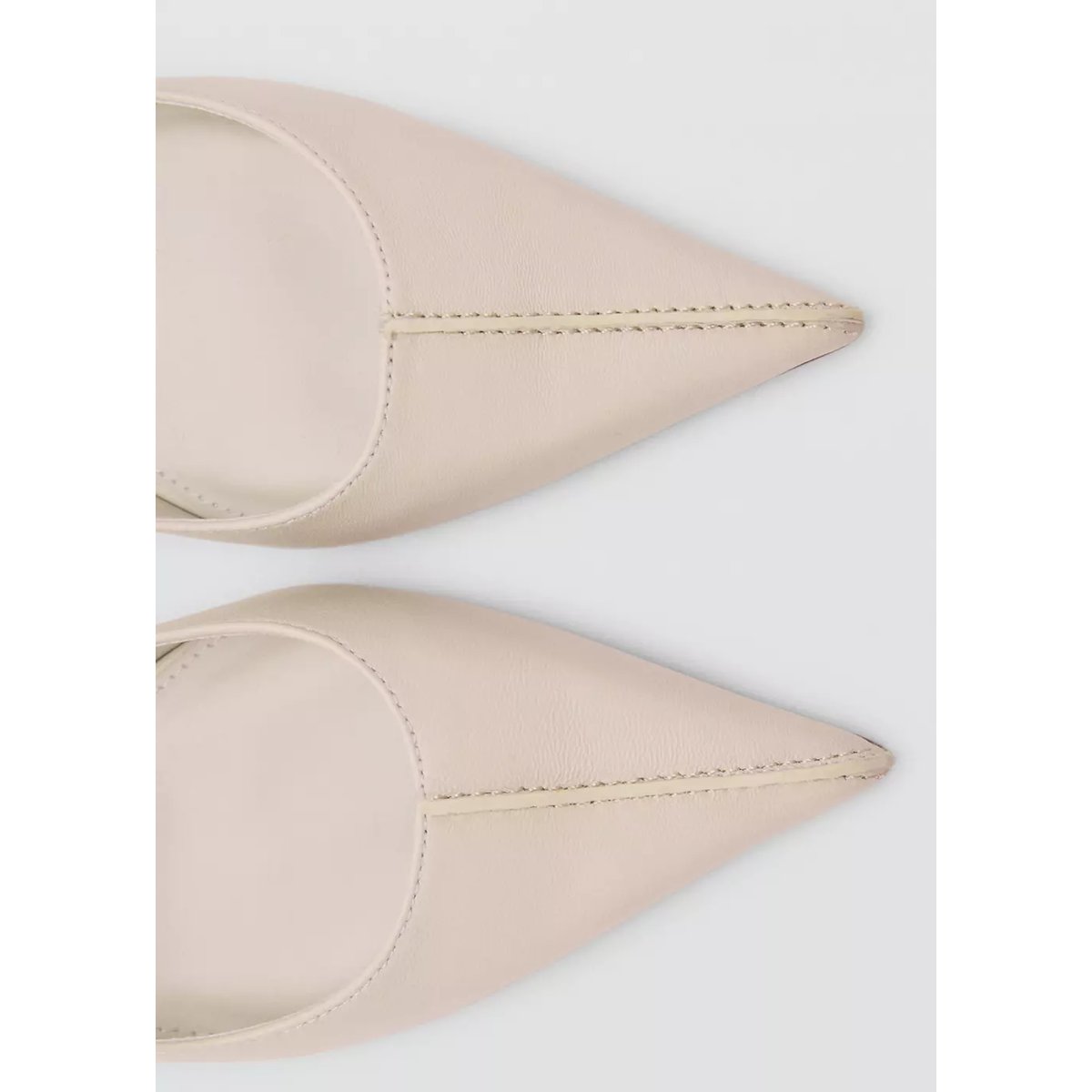 Chaussures cuir pointues écru, MANGO