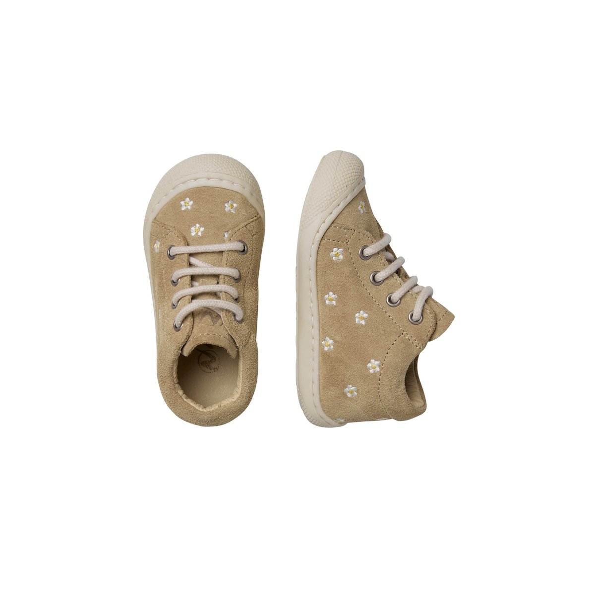 Chaussures premiers pas en daim COCOON EMBR.DAISIES beige, NATURINO