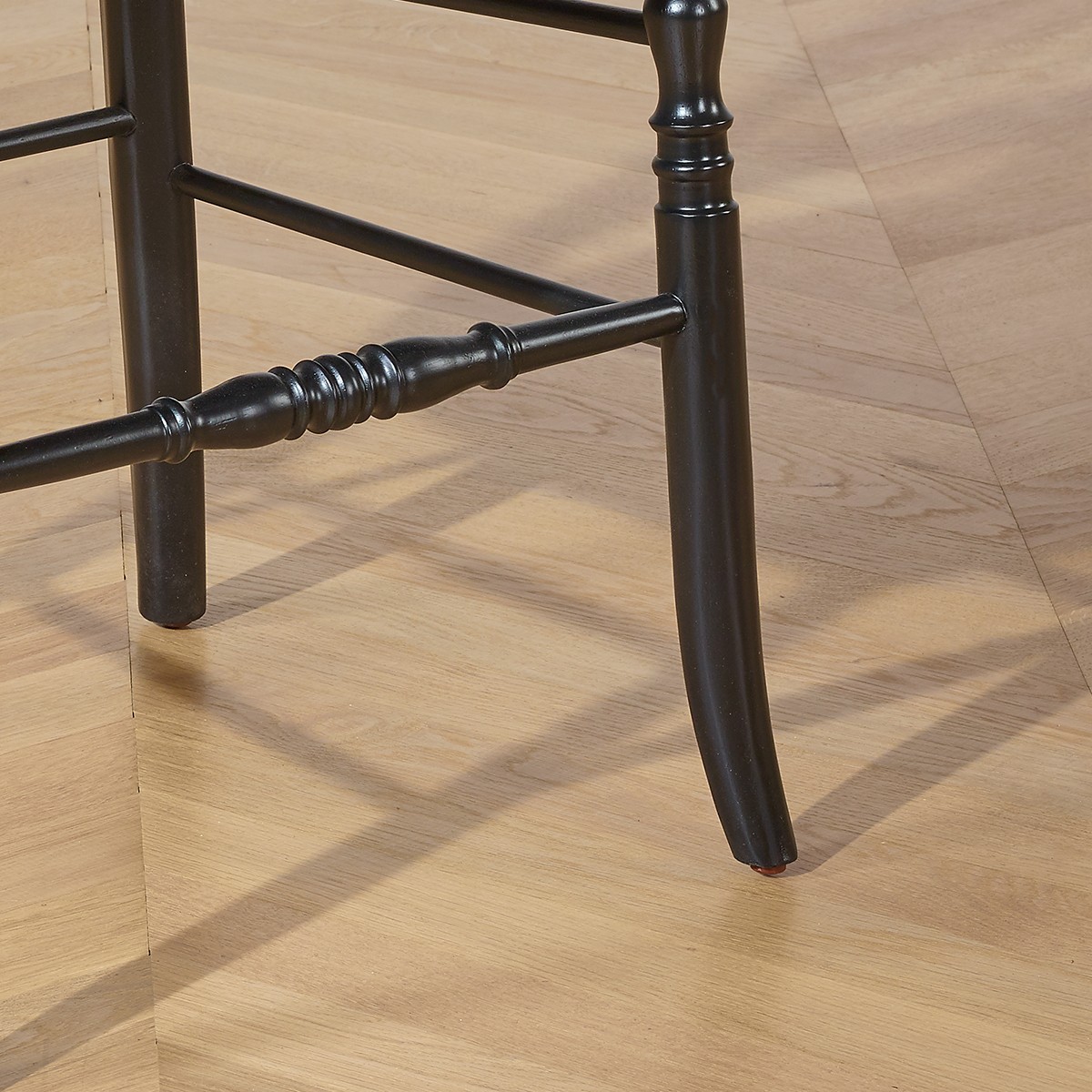 Lot de 2 chaises en hévéa et velours NAPOLEON III noir, ROBIN DES BOIS