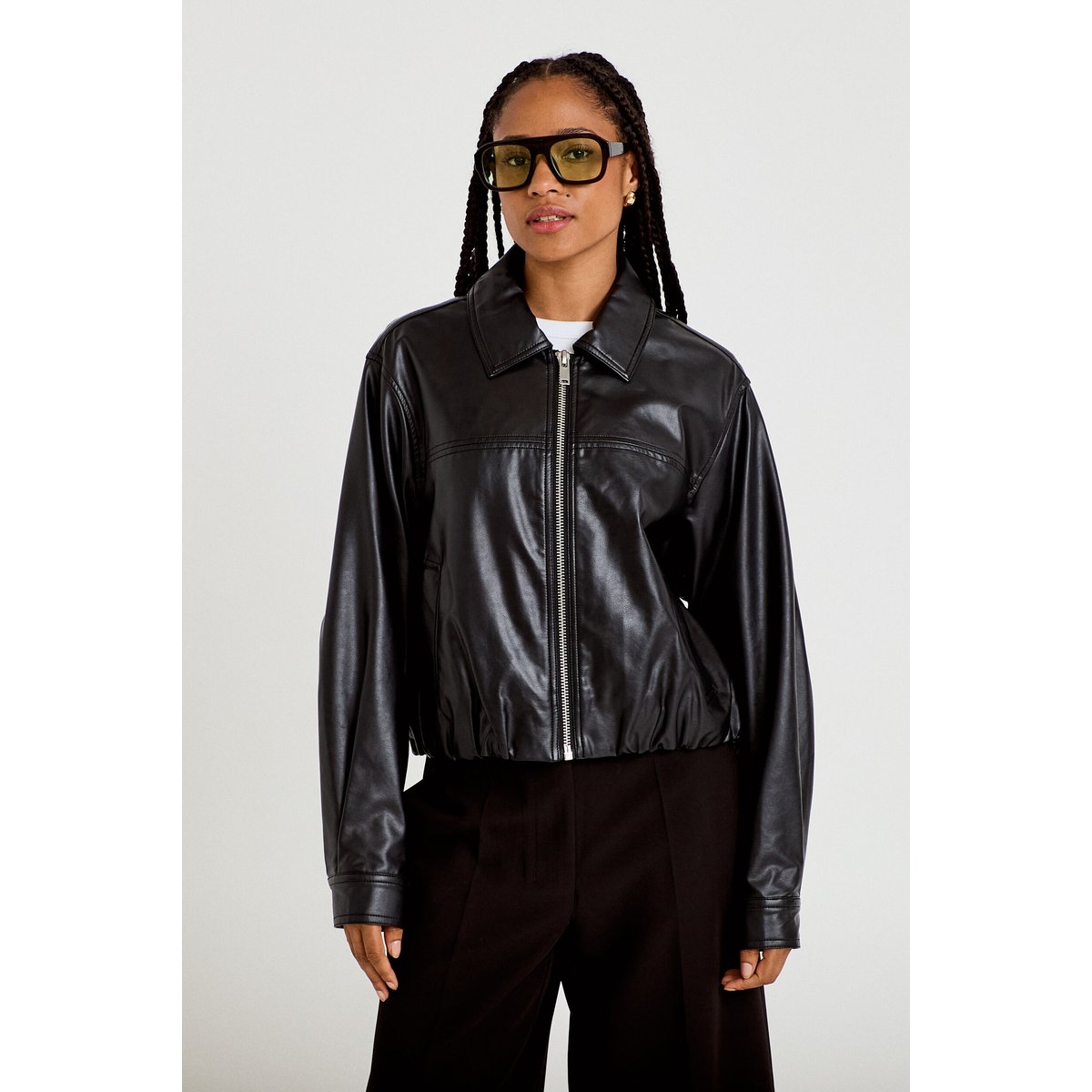 Veste effet boule manches longues noir, CACHE CACHE