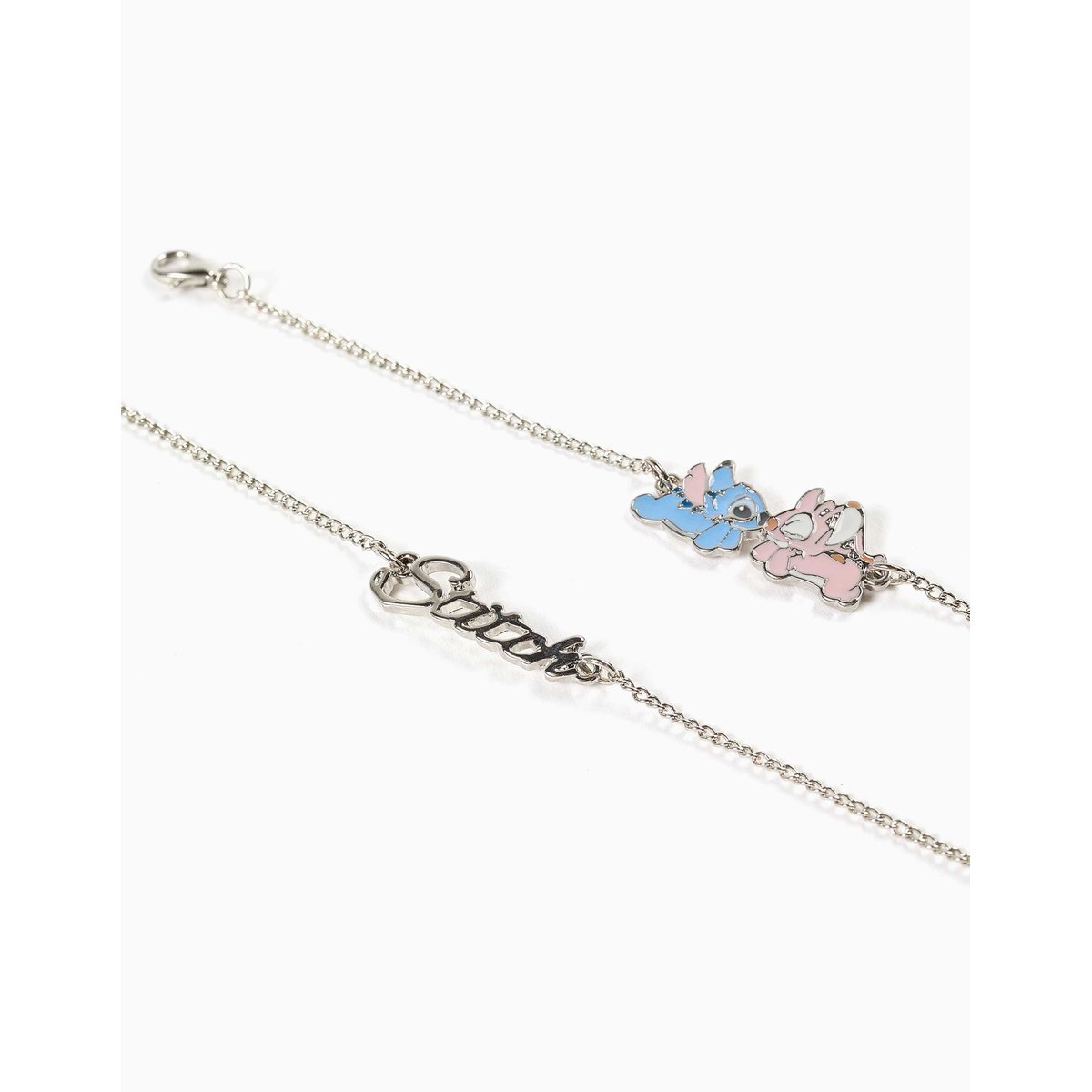 Lot de 2 bracelets avec pendentifs Stitch et Angel gris, ZIPPY