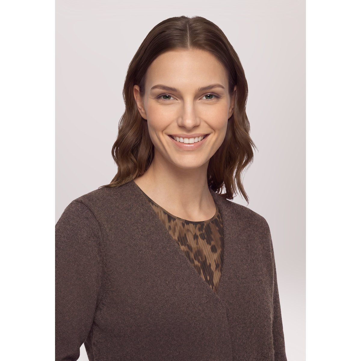 Cardigan en maille à encolure en v muskat, BETTY BARCLAY
