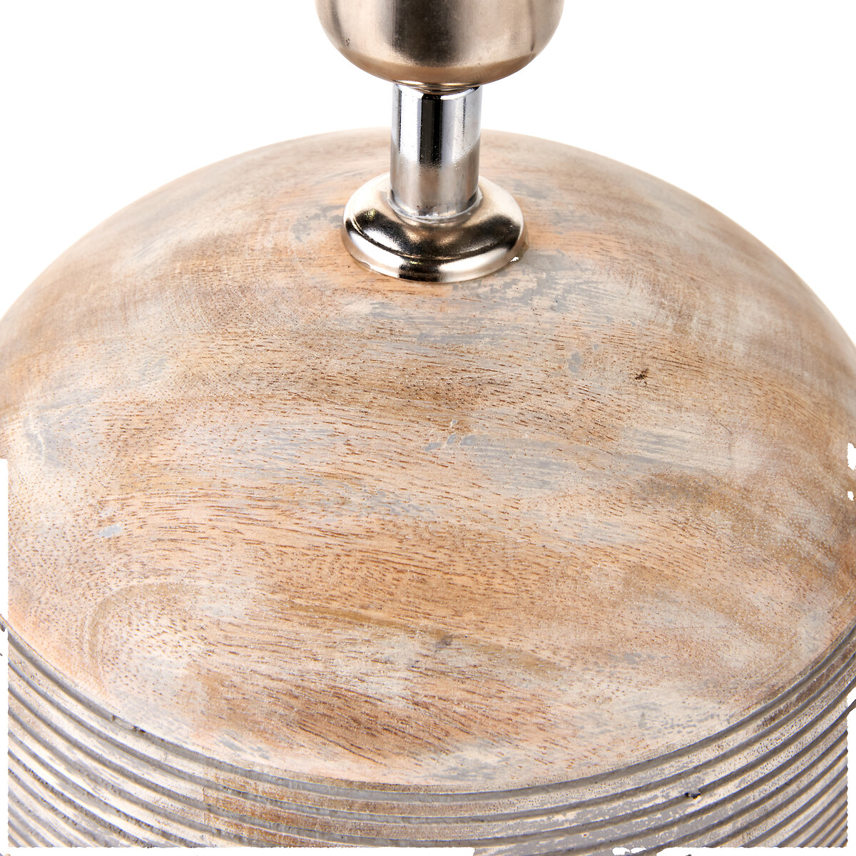 Nelda Engraved Wood Dome Table Lamp Base grey, ÉDITÉ