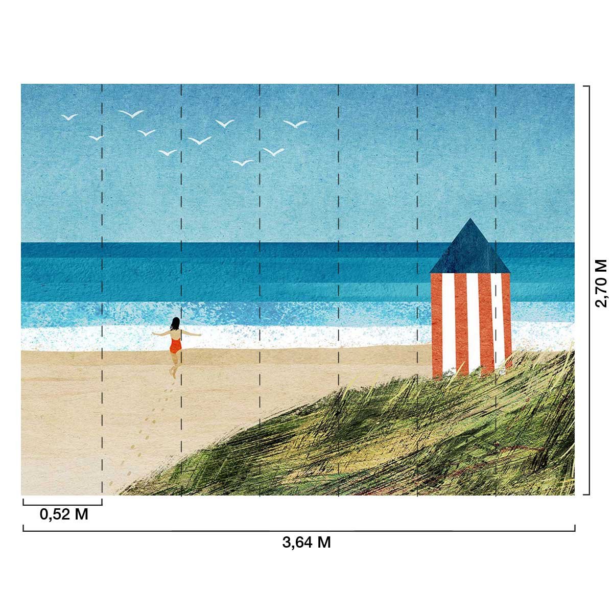 Papier peint cabane de plage intissé, HEXOA