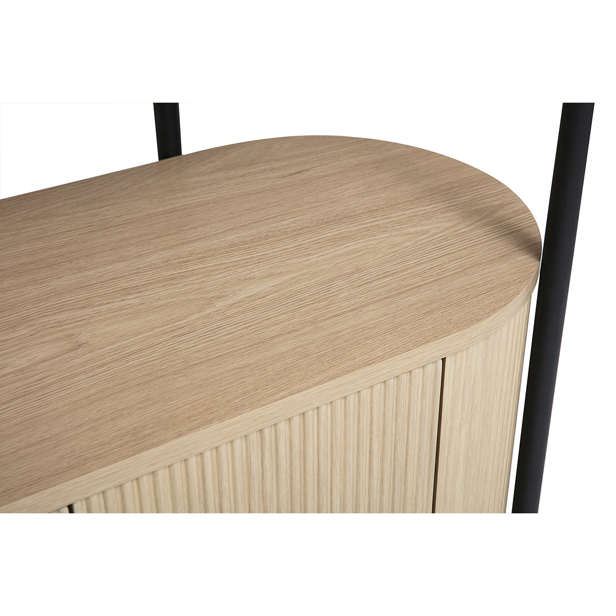 Bibliothèque avec rangements finition bois clair chêne et métal L100 cm ZORA couleur unique, MILIBOO