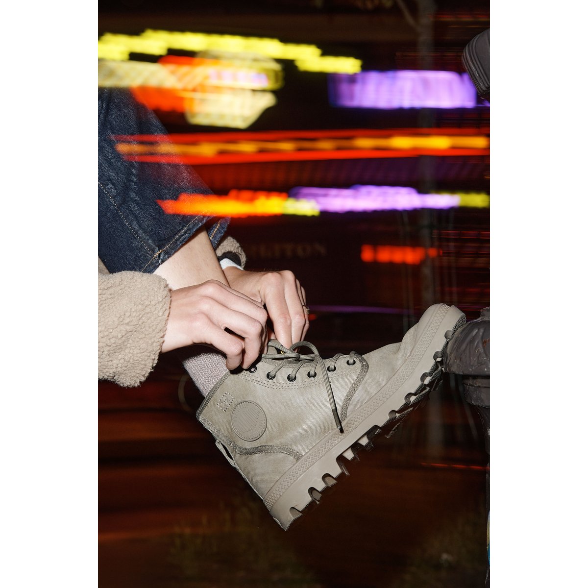 Boots en toile Pampa Hi Coated dusky green, PALLADIUM