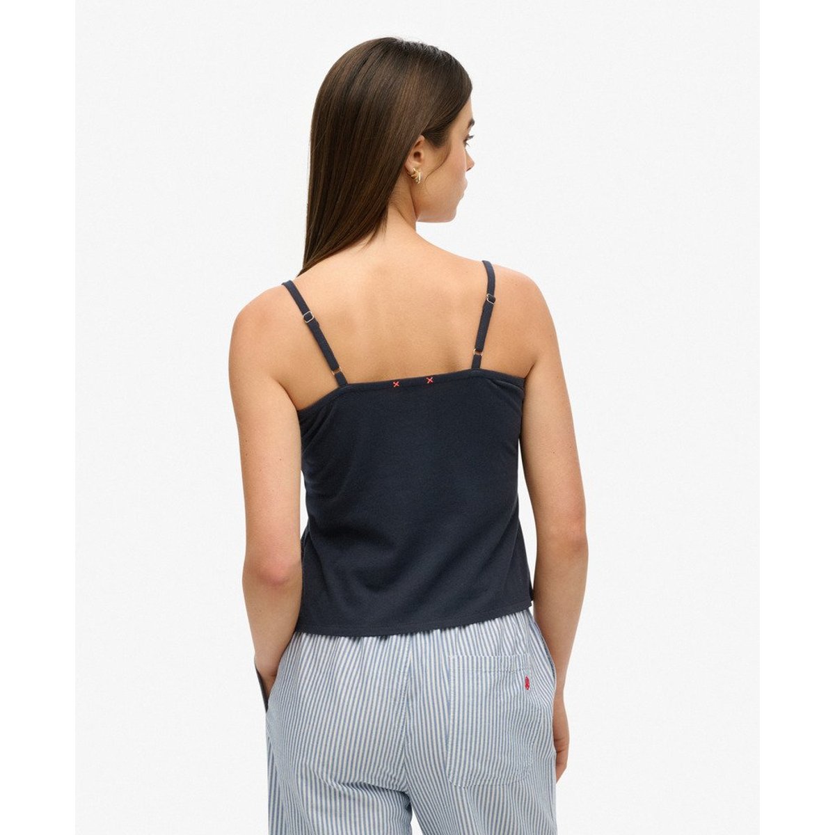 Caraco boutonné à dentelle bleu marine éclipse, SUPERDRY