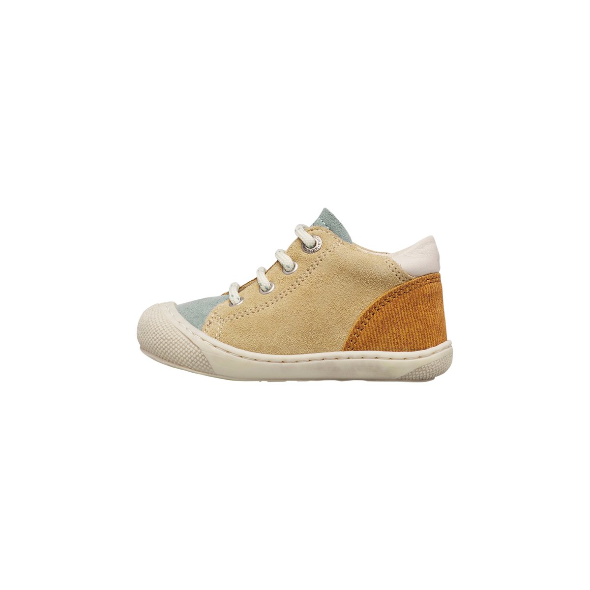 Chaussures premiers pas en suède ROMY sage-sable, NATURINO