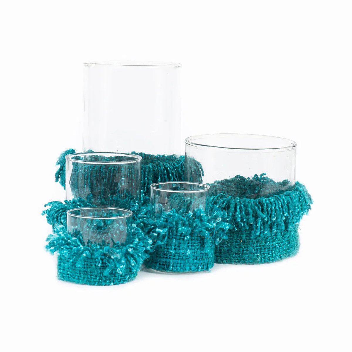 Bougeoir en coton OH MY GEE aqua, BAZAR BIZAR