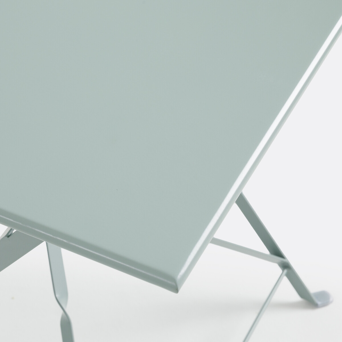 Table pliante carrée en métal fer, Ozevan vert de gris, LA REDOUTE INTERIEURS