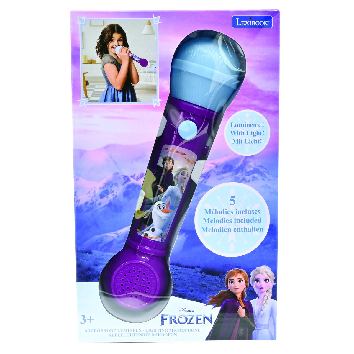 Microphone Lumineux Frozen violet, LEXIBOOK
