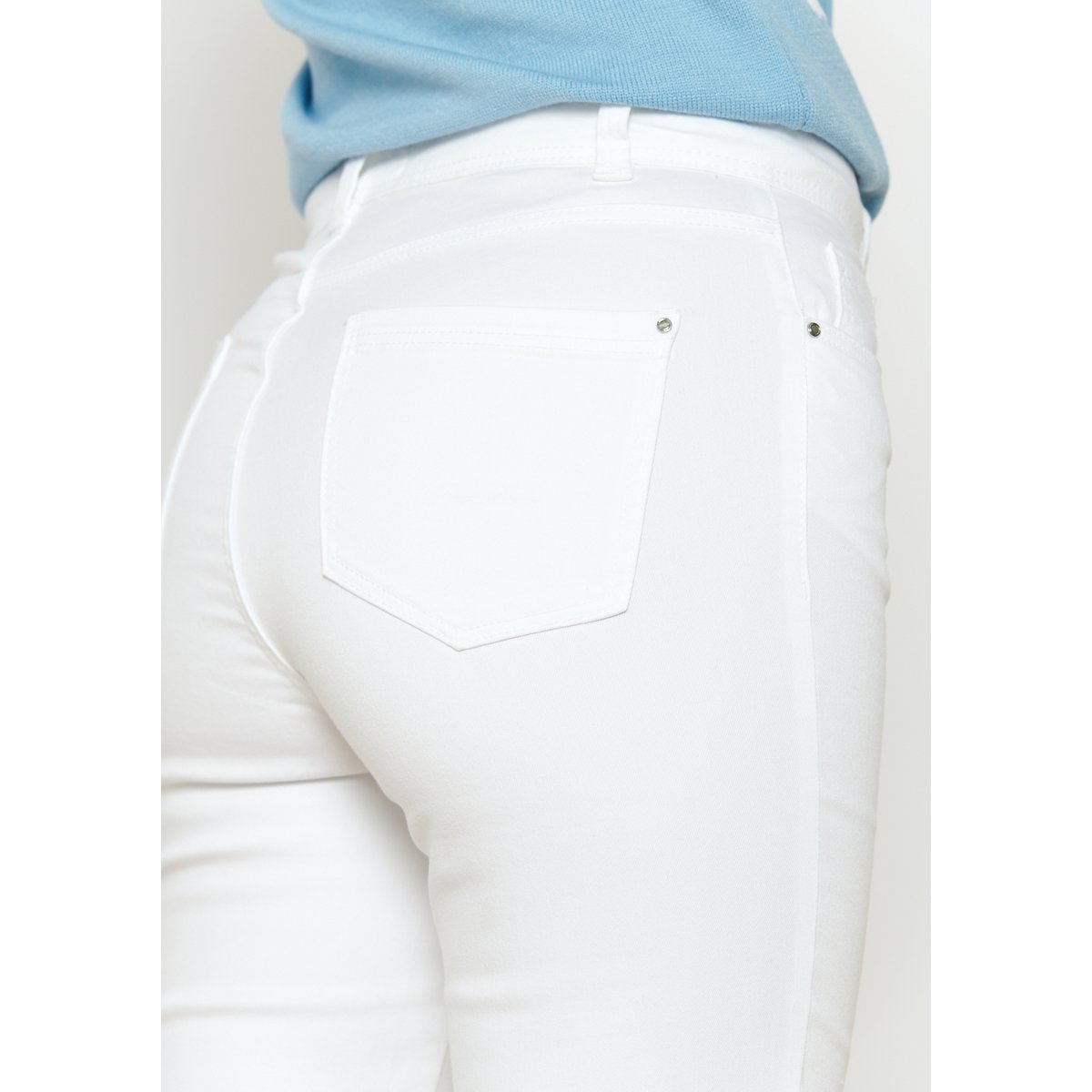 Pantalon coupe slim blanc, LOLALIZA