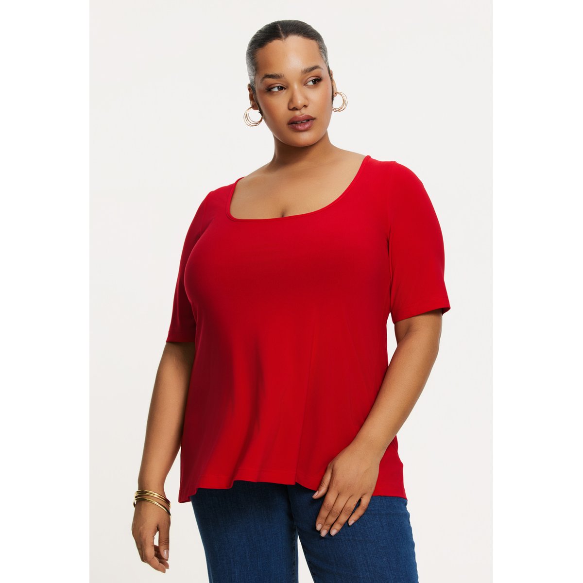 Tunique avec manches courtes rouge, YOEK
