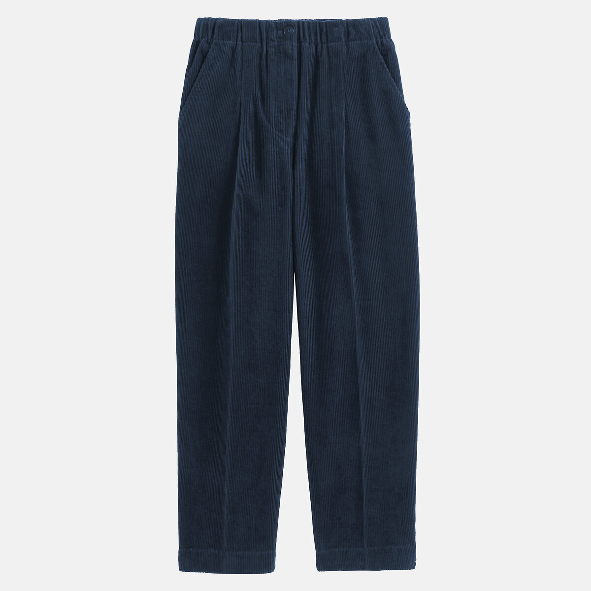 Corduroy Carrot Trousers navy blue, LA REDOUTE COLLECTIONS