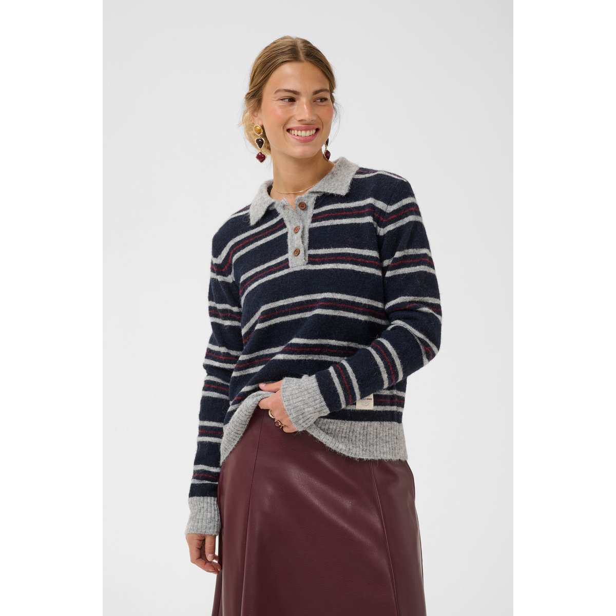 Pullover tricoté bleu navy stripe, CREAM