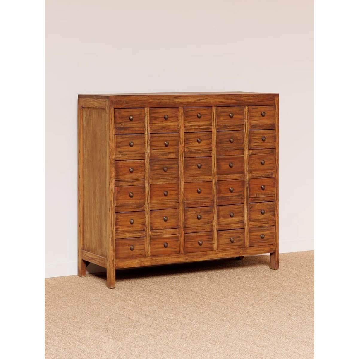 Commode avec 30 tiroirs en acajou MERCERIE bois clair, CHEHOMA