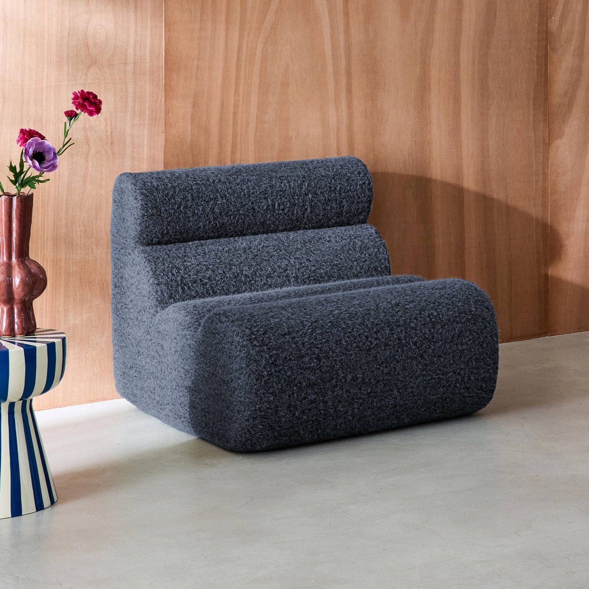 Chauffeuse compressée tissu effet alpaca 1 place NOVA beige, SWEEEK