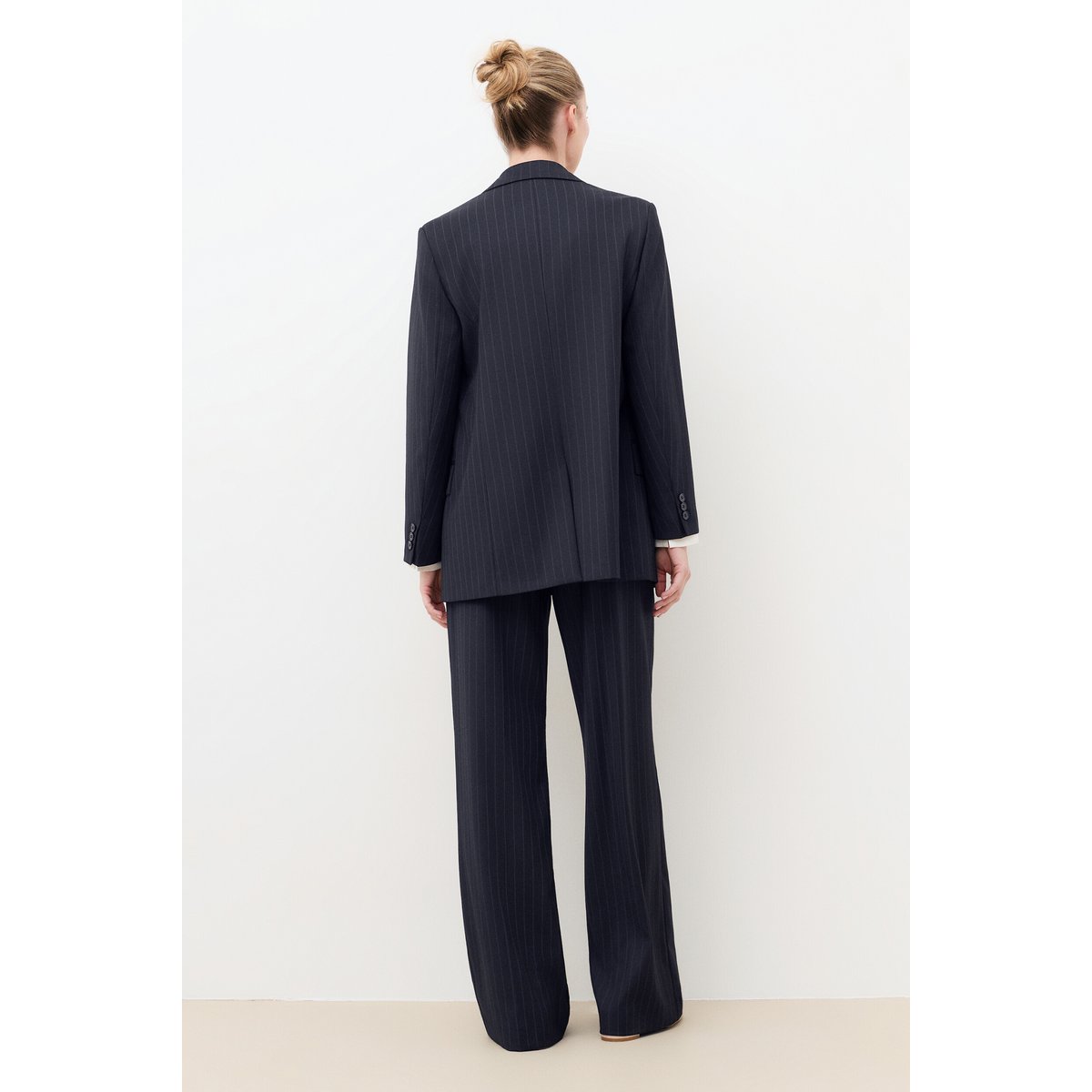 Veste droite col tailleur VOLTIGESTRIPE bleu marine, CAROLL