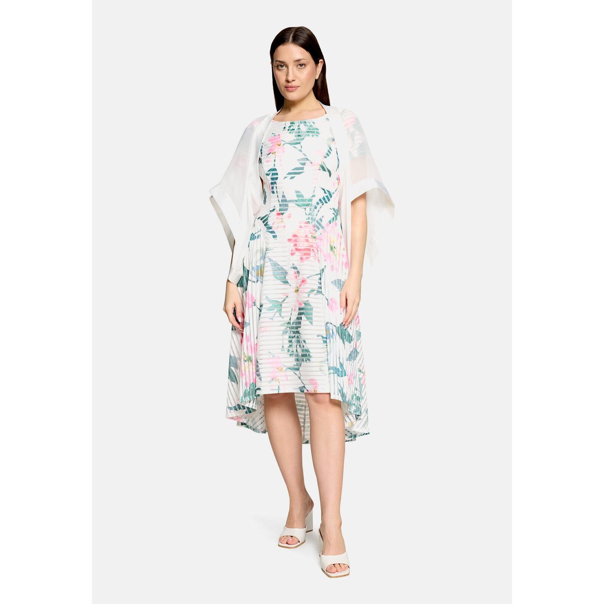 Étole en chiffon à manches 3/4 blanc, VERA MONT