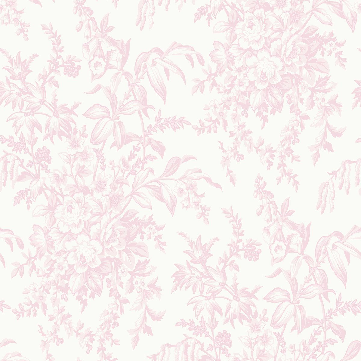 Papier peint Fleurs Picardie Pétale rose, LAURA ASHLEY