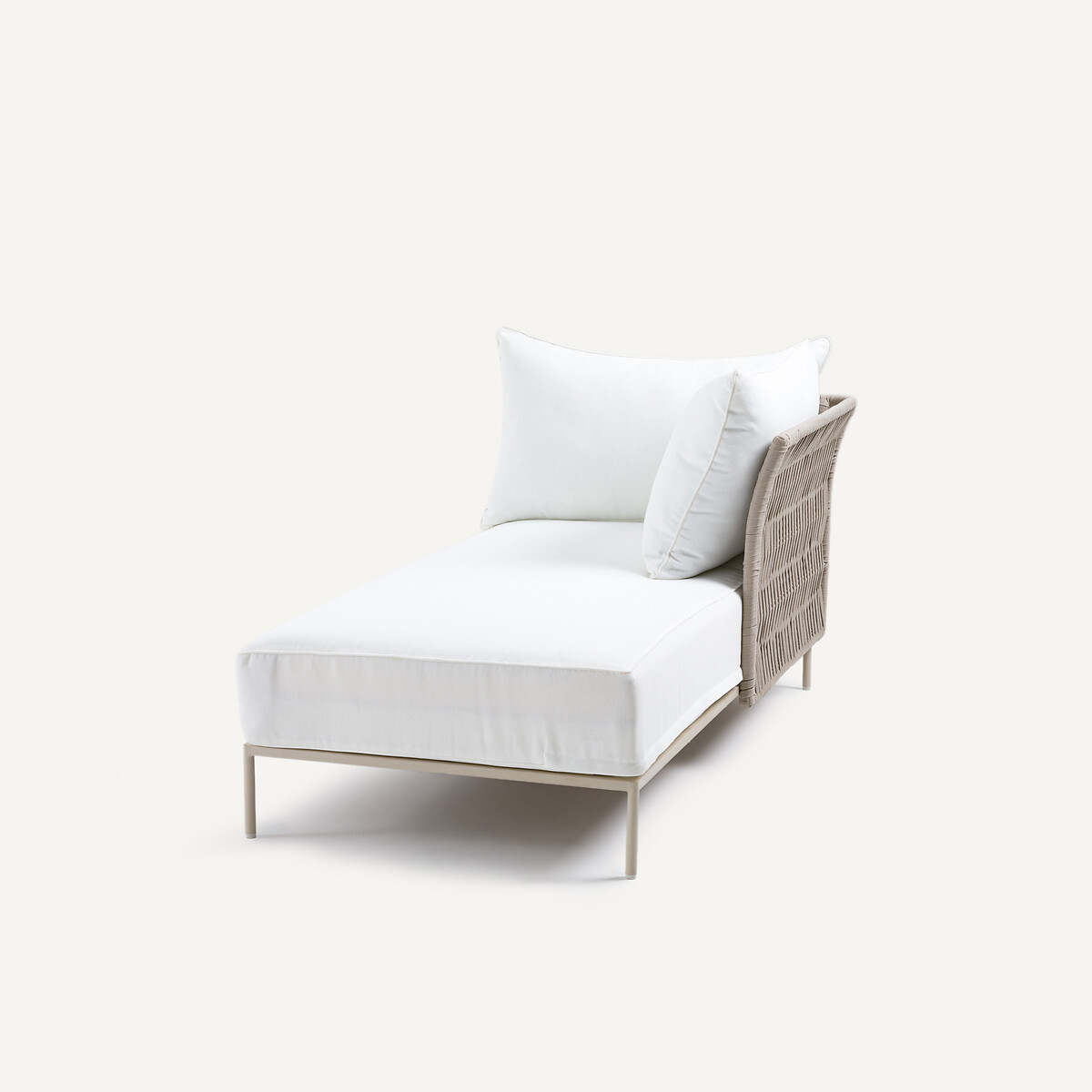 Méridienne réversible en sangles tressées, LEANDRA naturel/blanc, AM.PM